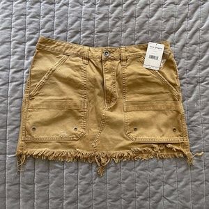 Free People Mustard Cargo Skirt